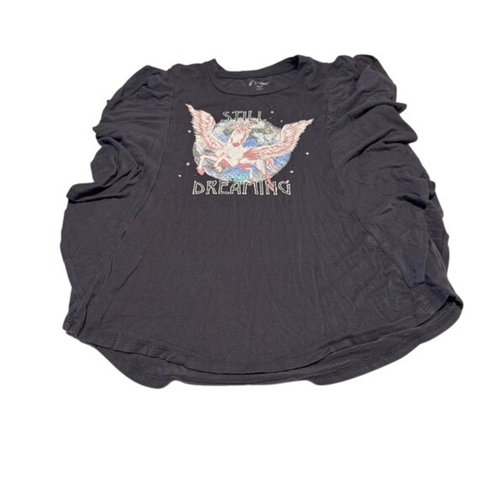 Girls Graphic T Shirt Pegasus Winged Horse Still Dreaming  Dark‎ Gray